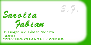 sarolta fabian business card